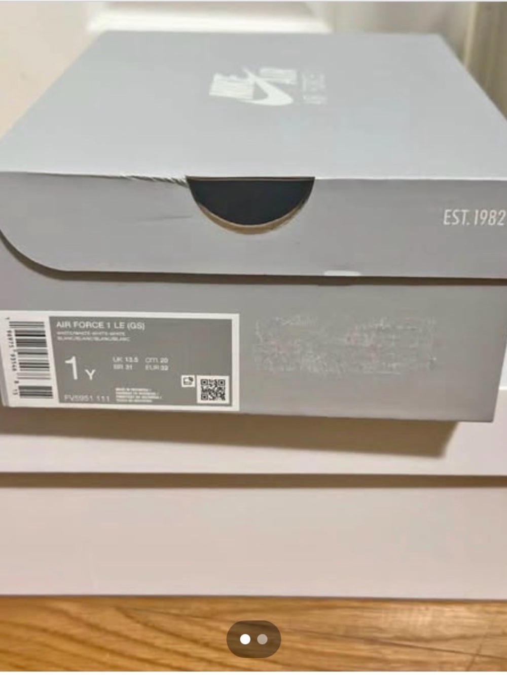 Nike Gray Shoe Box with White Swoosh